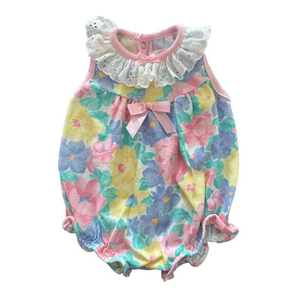 Buster Brown 90’s Floral Bubble Romper - Picture 1 of 4